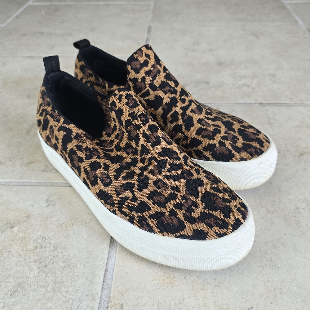 Steve Madden Leopard Print Knit Sneakers